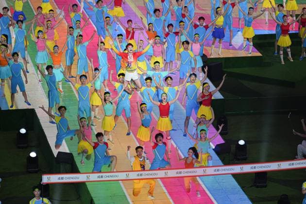 Bilder des Jahres 2023, Sport 08 August Sport Themen der Woche KW32 Sport Bilder des Tages General view, AUGUST 8, 2023 : Closing Ceremony during Chengdu 2021 FISU World University Games Summer at Chengdu Open Air Music Park, Chengdu, China. Noxthirdxpartyxsales  (225954246)