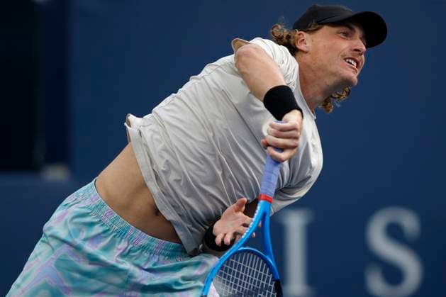 August 8, 2023, TORONTO, ON, Canada: Max Purcell of Australia serves to Felix Auger-Aliassime of Canada during National Bank Open tennis in Toronto, Tuesday, Aug. 8, 2023. Canada News - August 8, 2023  - ZUMAc35_ 20230808_zaf_c35_094 Copyright: xColexBurstonx
