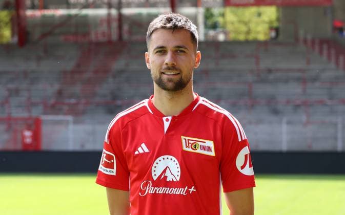 Milos Pantovic 1 FC Union Berlin FCU 1 BL Bundesliga Porträttermin season 2023 2024 squad, portrait, introduction, presentation, press appointment, GER 09 08 23