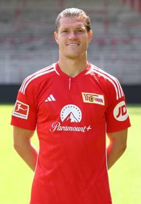 Kevin Behrens 1 FC Union Berlin FCU 1 BL Bundesliga Porträttermin season 2023 2024 squad, portrait, introduction, presentation, press appointment, GER 09 08 23