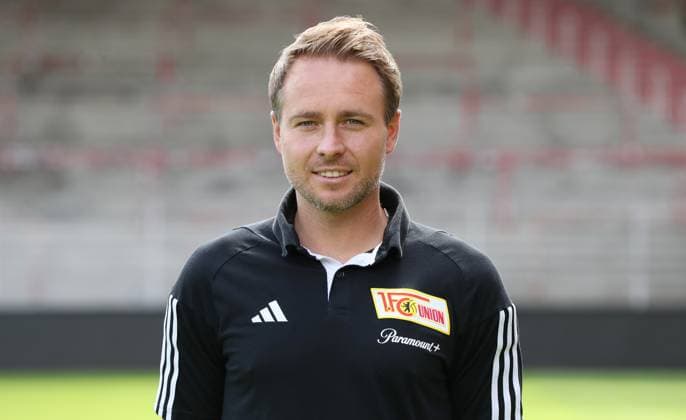 Sebastian Podsiadly match analysis 1 FC Union Berlin FCU 1 BL Bundesliga portrait appointment season 2023 2024 squad, portrait, presentation, presentation, press appointment, GER 09 08 23