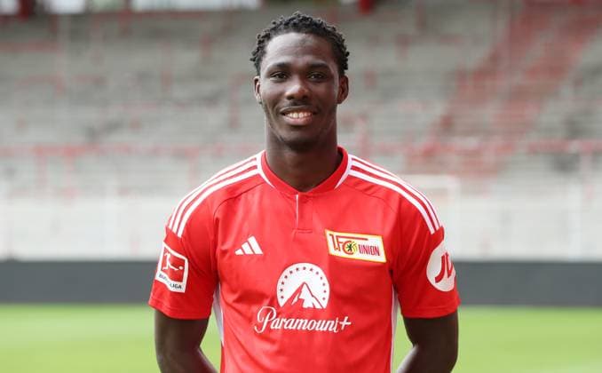 David Datro Fofana 1 FC Union Berlin FCU 1 BL Bundesliga Porträttermin season 2023 2024 squad, portrait, presentation, presentation, press appointment, GER 09 08 23
