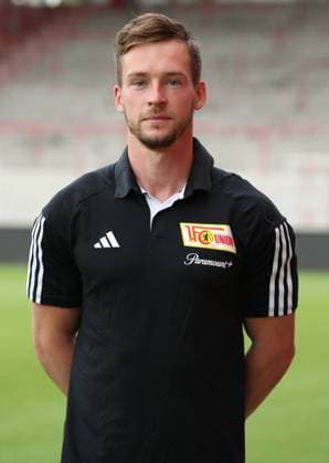 Johannes Thienel Rehatrainer 1 FC Union Berlin FCU 1 BL Bundesliga Porträttermin Saison 2023 2024 squad, portrait, introduction, presentation, press appointment, GER 09 08 23