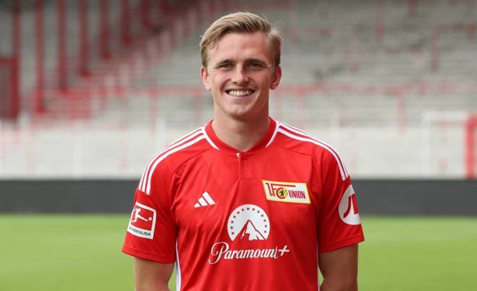 Mikkel Kaufmann 1 FC Union Berlin FCU 1 BL Bundesliga portrait appointment season 2023 2024 squad, portrait, presentation, presentation, press appointment, GER 09 08 23