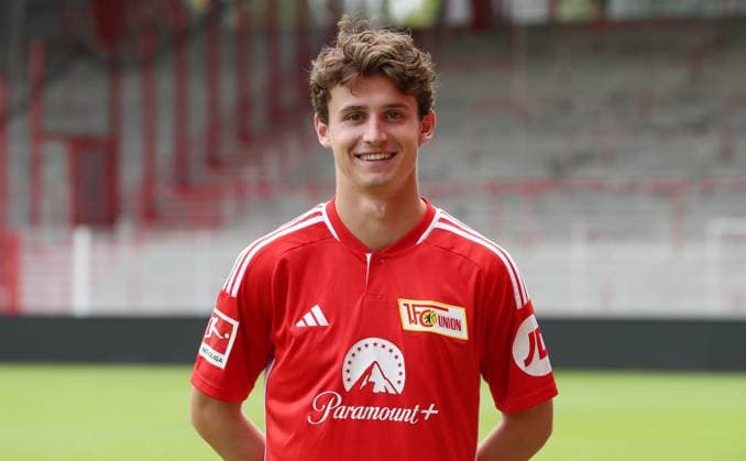 Brenden Aaronson 1 FC Union Berlin FCU 1 BL Bundesliga Porträttermin season 2023 2024 squad, portrait, presentation, presentation, press appointment, GER 09 08 23