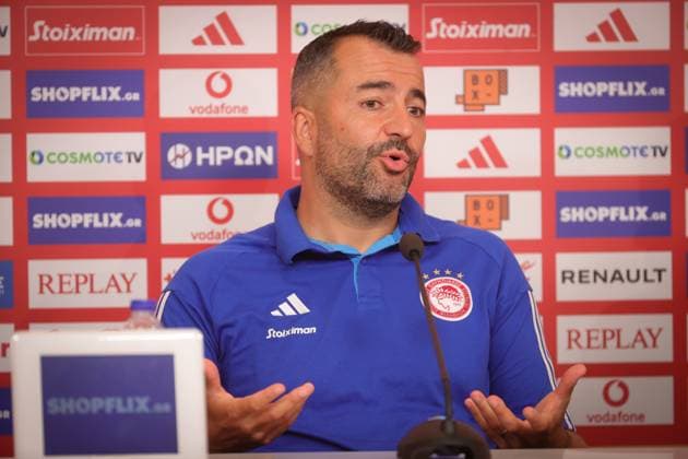 Football, EL Qualifiers, Olympiakos Piraeus, Press conference