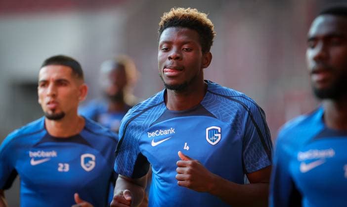 Genk s Mohamed Aziz Ouattara pictured during a training session of Belgian soccer team KRC Genk, Wednesday 09 August 2023 in Piraeus, Greece. The club is preparing for tomorrow s match against Greek Olympiacos F.C. in the third qualifying round for the UEFA Europa League competition. VIRGINIExLEFOUR  x71832979x