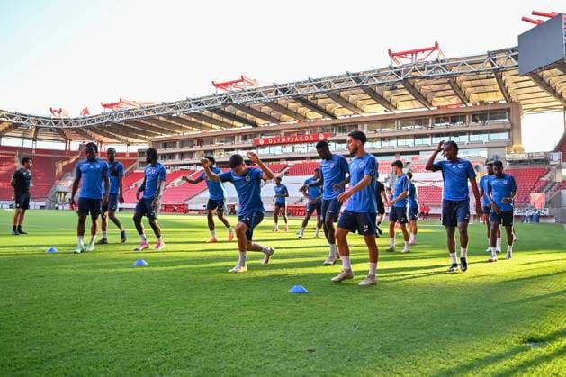 Olympiacos v KRC Genk - UEFA Europa League Qualifying ATHENS, GREECE - AUGUST 09 : Players of KRC Genk during a training session prior to the 1st leg match of the UEFA Europa League season 2023 - 2024 third qualifying round between Olympiacos and KRC Genk on August 9, 2023 in Athens, Greece, 09 08 2023 Athens Greece  Copyright: xDhax