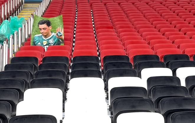 Mesut Özil choreography in the group E match COSTA RICA - GERMANY 2-4 FIFA World Cup, WM, Weltmeisterschaft, Fussball 2022 QATAR Season 2022 2023, Dec 1, 2022 in Al Bayt Stadium in Doha, Qatar.