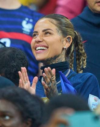 Zoe Cristofoli, girlfriend of Theo Hernandez, FRA 22 in the quarter final match ENGLAND - FRANCE 1-2 FIFA World Cup, WM, Weltmeisterschaft, Fussball 2022 QATAR Season 2022 2023, Dec 10, 2022 in Stadium Al Bayt in Doha, Qatar.