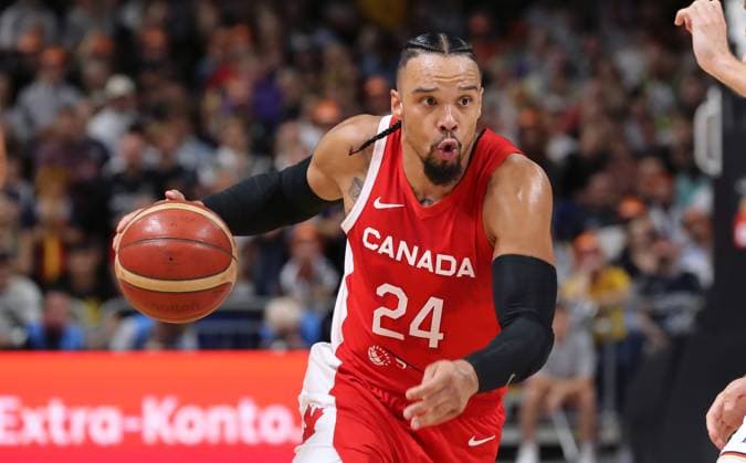 Dillon Brooks action upper body sport basketball DBB national team men international match season 2023 2024 09 08 2023 Germany GER vs Canada CAN