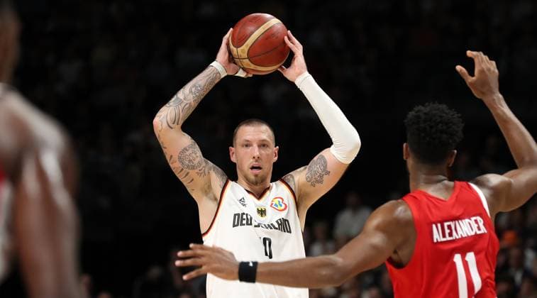 Daniel Theis GER action upper body sport basketball DBB national team men international match season 2023 2024 09 08 2023 Germany GER vs Canada CAN
