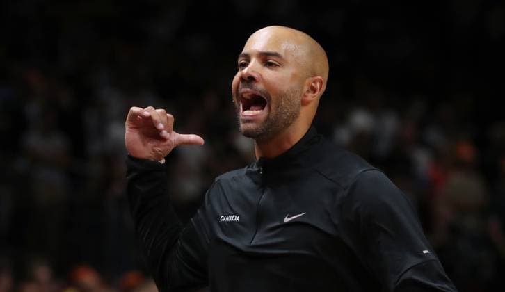 Coach Jordi Fernandez CAN shouting, pointing, gesturing action upper body sports basketball DBB national team men international match season 2023 2024 09 08 2023 Germany GER vs Canada CAN
