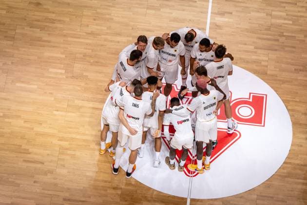 Basketball Berlin 09 08 2023 DBB National Team Men International Match Test Match Germany GER Canada CAN Team Germany Huddle