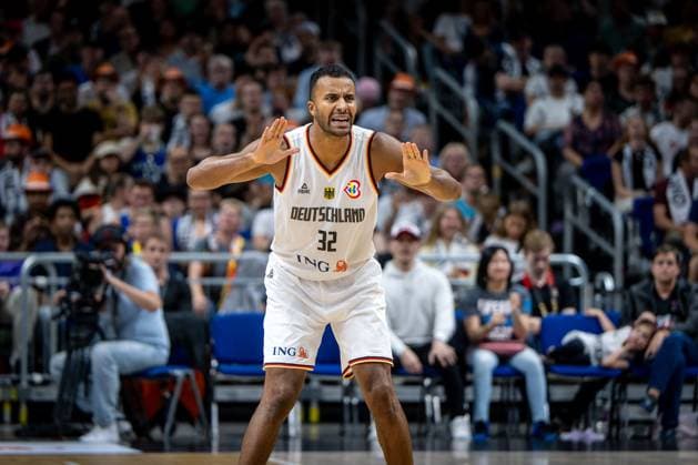 Basketball Berlin 09 08 2023 DBB national men team international test match Germany GER Canada CAN Johannes Thiemann Germany, No 32