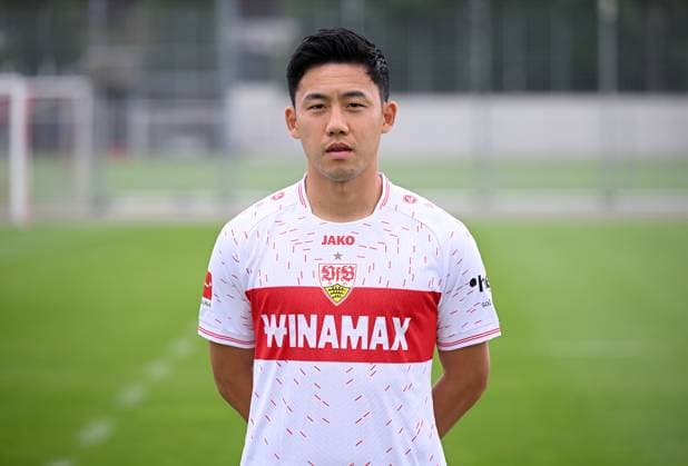 FUSSBALL 1 BUNDESLIGA SAISON 2023 2024 09 08 2023 Photo session at VfB Stuttgart training ground Wataru Endo