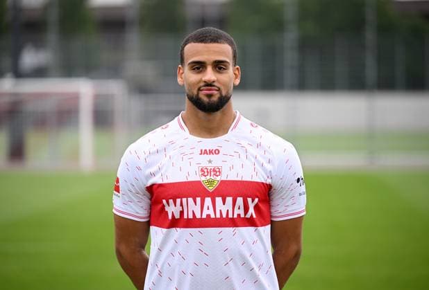 FOOTBALL 1 BUNDESLIGA SEASON 2023 2024 09 08 2023 Photo session at VfB Stuttgart training ground Josha Vagnoman