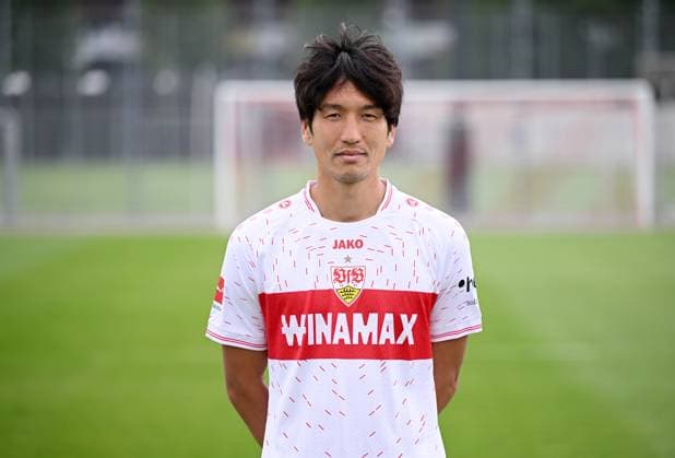 FOOTBALL 1 BUNDESLIGA SEASON 2023 2024 09 08 2023 Photo opportunity with VfB Stuttgart on the training ground Genki Haraguchi