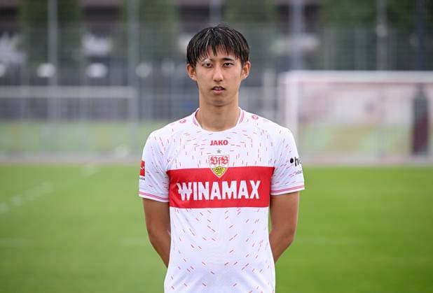 FUSSBALL 1 BUNDESLIGA SAISON 2023 2024 09 08 2023 Photo session at VfB Stuttgart training ground Hiroki Ito