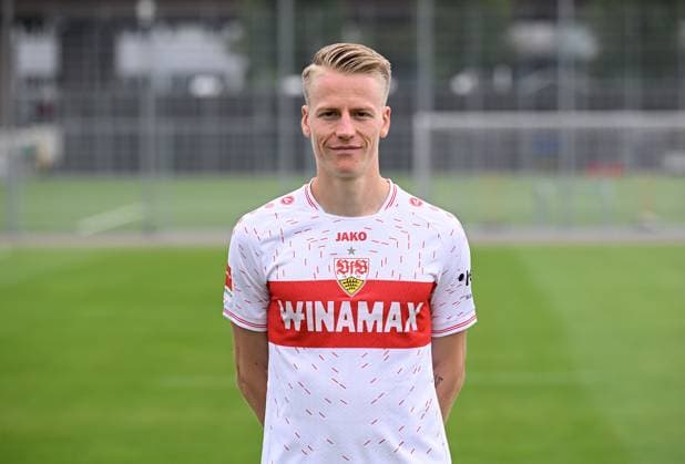 FUSSBALL 1 BUNDESLIGA SAISON 2023 2024 09 08 2023 photo opportunity at VfB Stuttgart on the training ground Chris Fuehrich