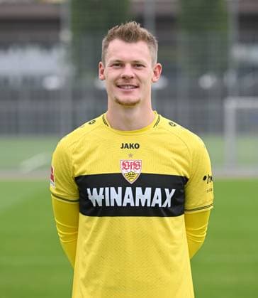 FUSSBALL 1 BUNDESLIGA SAISON 2023 2024 09 08 2023 photo opportunity at VfB Stuttgart on the training ground goalkeeper Alexander Nuebel