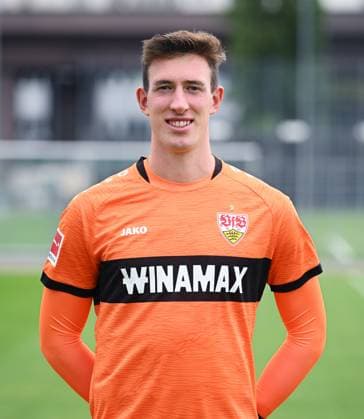 FUSSBALL 1 BUNDESLIGA SAISON 2023 2024 09 08 2023 photo opportunity at VfB Stuttgart on the training ground goalkeeper Florian Schock