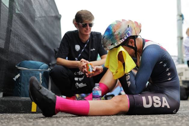 Bilder des Jahres 2023, Sport 08 August Sport Themen der Woche KW32 Sport Bilder des Tages 2023 UCI World Championships Cycling Glasgow - 10 08 2023 GLASGOW, UNITED KINGDOM - AUGUST 10 : Chloe Dygert of The USA pictured during the 2023 UCI World Championships Cycling Glasgow on August 10, 2023 in Glasgow, United Kingdom, 10 08 2023 ( Photo Pool by Alex Whitehead SWpix.com Photo News Glasgow United Kingdom  Copyright: xAlexxWhiteheadx