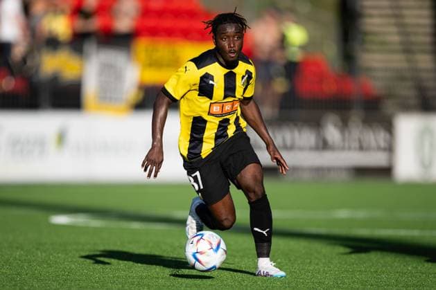 230810 Ibrahim Sadiq of Häcken during the UEFA Europa League qualifying match between Zalgiris Vilnius and Häcken on August 10, 2023 in Vilnius Photo Emma Wallskog BILDBYRAN COP 320 EW0236 football soccer fotball uefa europa league zalgiris vilnius häcken bbeng  Copyright: EMMAxWALLSKOG BB230810EW051