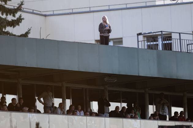 230810 Vilma Venslovaitiene, CEO of Zalgiris Vilnius, during the UEFA Europa League qualifying match between Zalgiris Vilnius and Häcken on August 10, 2023 in Vilnius Photo Emma Wallskog BILDBYRAN COP 320 EW0236 fotboll soccer football uefa europa league zalgiris vilnius häcken bbeng  Copyright: EMMAxWALLSKOG BB230810EW145