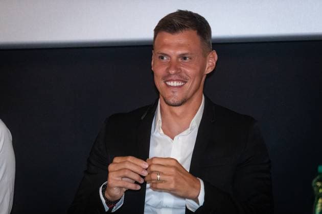 Martin Skrtel Film Bud Alebo Ex footballer (Liverpool FC, Zenit Saint Petersburg, Fenerbahce, Basaksehir) Martin Skrtel speaks during the press conference, PK, Pressekonferenz prevent the Bud, alebo film premiere about his football career. Film contains Steven Gerrard, Luis Suarez, Jamie Carragher and more football legends. Bratislava, Bory Mall cinema, August 08, 2023. Photo by Branislav Racko Copyright: xBranislavxRackox _BRR3693