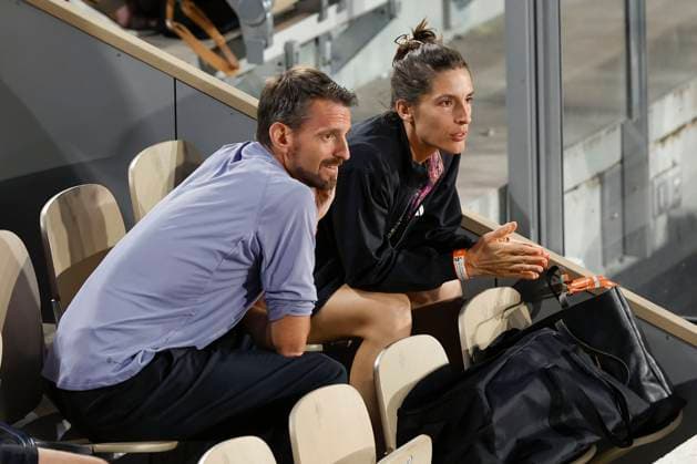 Jule Niemeier team in the players box, Andrea Petkovic and trainer, coach Christopher Kas Copyright: xJuergenxHasenkopfx