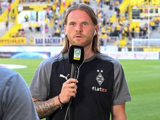 Eugen Polanski Borussia Moenchengladbach U23, coach interviewed on Sport Total TSV Alemannia Aachen vs Borussia Moenchengladbach U23 , Football, Regionalliga West, 03 Matchday, Season 2023 2024, 11 08 2023 TSV Alemannia Aachen vs Borussia Moenchengladbach U23 , Football, Regionalliga West, 03 Matchday, Season 2023 2024, 11 08 2023 Aachen Copyright: xEibner-Pressefoto ThomasxHaeslerx EP_THR