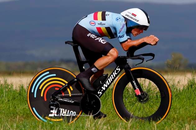 Sport Bilder des Tages 2023 UCI World Championships Cycling Glasgow - 11 08 2023 UCI 2023 World Championship, WM, Weltmeisterschaft Glasgow - Men Elite Individual Time Trial - Stirling - Stirling 47,8 km - 11 08 2023 - Remco Evenepoel (Belgium) - ( Stirling Great Britain  Copyright: xLucaxBettinix xSprintcyclingagencyx