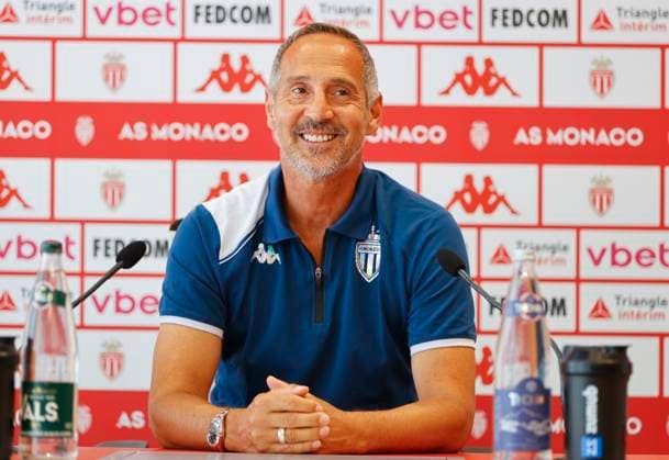 Sport Bilder des Tages La Turbie, France - August 11, 2023: AS Monaco - Clermont Foot press conference, PK, Pressekonferenz with Austrian Coach Adolf Adi Huetter, Hutter, Hütter.Mandoga Media Germany AS Monaco - Clermont Foot Press Conference *** La Turbie, France August 11, 2023 AS Monaco Clermont Foot Press Conference with Austrian Coach Adolf Adi Huetter, Hutter, Hütter Mandoga Media Germany AS Monaco Clermont Foot Press Conference