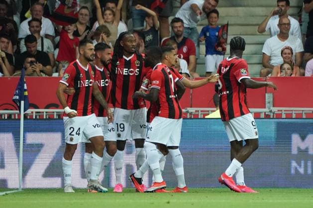 Joie GaÃ«tan Laborde (OGC Nice) FOOTBALL : OGC Nice vs Lille - Ligue 1 Uber Eats - Nice - 11 08 2023 NorbertScanella Panoramic 