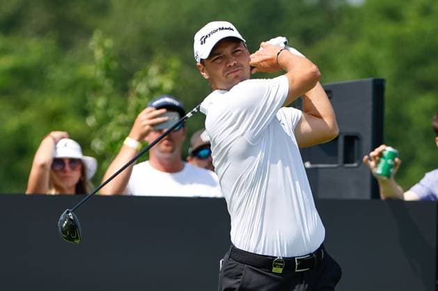 BEDMINSTER, NJ - AUGUST 11: Martin Kaymer of Cleeks GC tees off at the 9th tee during LIV Golf Bedminster- round 1 on August 11, 2023 at Trump National Golf Club in Bedminster, New Jersey. (Photo by Rich Graessle Icon Sportswire) GOLF: AUG 11 LIV Golf Bedminster EDITORIAL USE ONLY Icon23081122359
