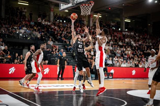 Basketball Hamburg 12 08 2023 DBB national men team international test match Supercup Canada CAN New Zealand NZL Isaac Fotu New Zealand, No 42