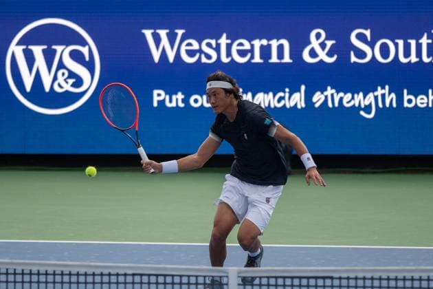 Qualifying Rounds: Western & Southern Open Zhizhen Zhang is seen during a qualifying round match of the Western & Southern Open at the Lindner Family Tennis Center in Mason, Ohio. Saturday, August 12, 2023. Mason, OHIO Ohio United States  Copyright: xJasonxWhitmanx originalFilename:whitman-qualifyi230812_npbgf.jpg
