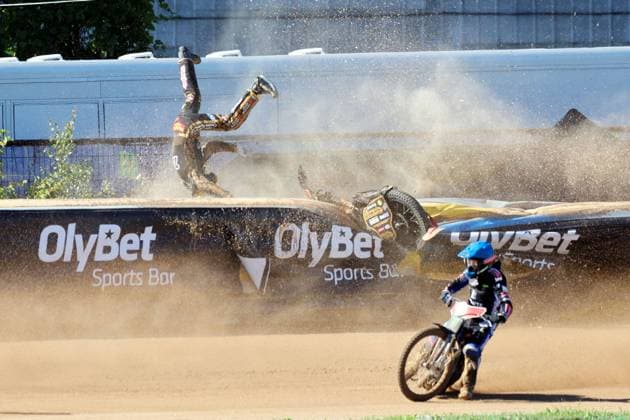 Bilder des Jahres 2023, Sport 08 August Sport Themen der Woche KW32 Sport Bilder des Tages 12.08.2023 RIGA (LOTWA) - BIKERNIEKI SPEEDWAY STADIUM, ZUZEL (SPEEDWAY), INDYWIDUALNE MISTRZOSTWA SWIATA (FIM SPEEDWAY World Championship, WM, Weltmeisterschaft GRAND PRIX 2023) - OLYBET FIM SPEEDWAY GRAND PRIX OF LATVIA NZ ANDERS THOMSEN - UPADEK FOTO PAWEL WILCZYNSKI CYFRASPORT NEWSPIX.PL --- Newspix.pl  20230812CSPW5221