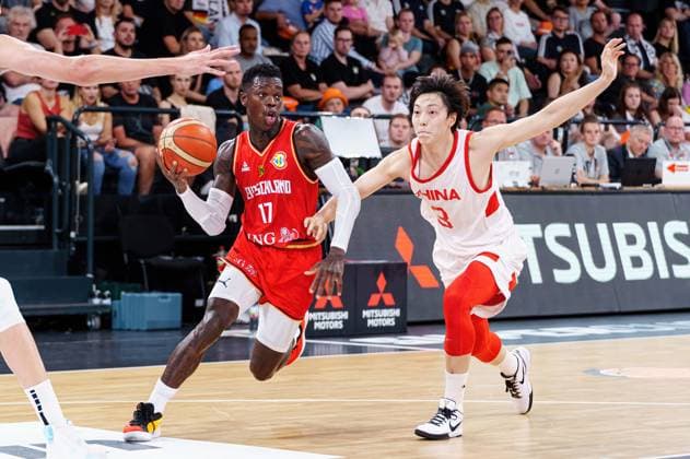 Dennis Schroeder Germany, 17 , Hu Ming Xuan China, 03 Germany vs China, Basketball, DBB Supercup, Game 2, 12 08 2023 Germany vs China, Basketball, DBB Supercup, Game 2, 12 08 2023 Hamburg Copyright: xEibner-Pressefoto MarcelxvonxFehrnx EP_MFN