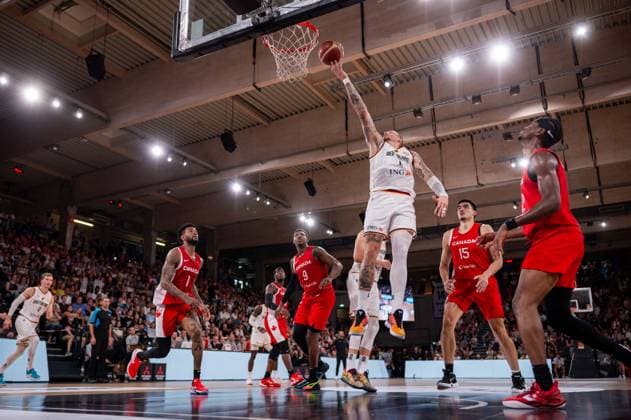 Basketball Hamburg 13 08 2023 DBB national men team international match test match Supercup Germany GER Canada CAN Daniel Theis Germany, No 10