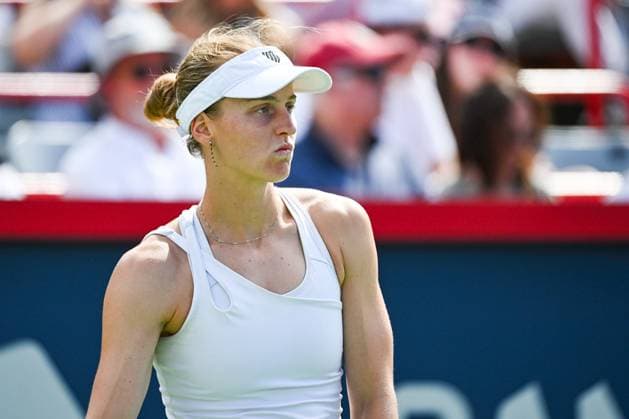 MONTREAL, QC - AUGUST 13: Look on Liudmila Samsonova during semi final at WTA, Tennis Damen National Bank Open on August 13, 2023 at IGA Stadium in Montreal, QC (Photo by Icon Sportswire) TENNIS: AUG 13 National Bank Open EDITORIAL USE ONLY Icon230813012