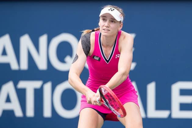 August 13, 2023: Elena Rybakina (KAZ) tracks the ball during the WTA, Tennis Damen National Bank Open semifinal match at IGA Stadium in Montreal, Quebec. CSM Montreal Canada - ZUMAc04_ 20230813_zma_c04_054 Copyright: xDanielxLeax