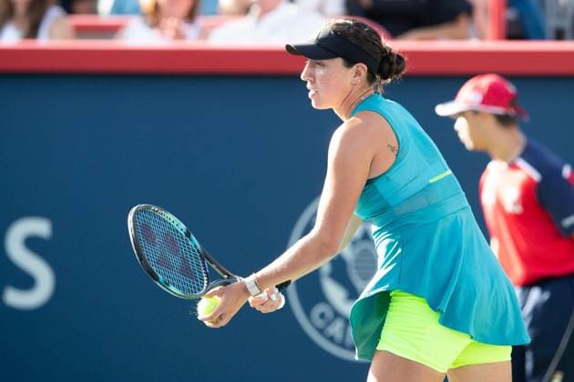 August 13, 2023: Jessica Pegula (USA) serves during the WTA, Tennis Damen National Bank Open final match at IGA Stadium in Montreal, Quebec. Jessica Pegula won the match 6-1, 6-0 over Liudmila Samsonova. CSM Montreal Canada - ZUMAc04_ 20230813_zma_c04_066 Copyright: xDanielxLeax