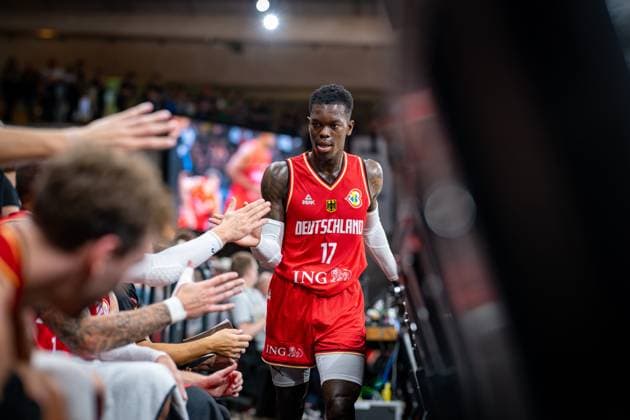 Basketball Hamburg 12 08 2023 DBB national men team international match test match Supercup Germany GER China CHN Dennis Schröder Schroeder Germany, No 17 Schröder Schroder