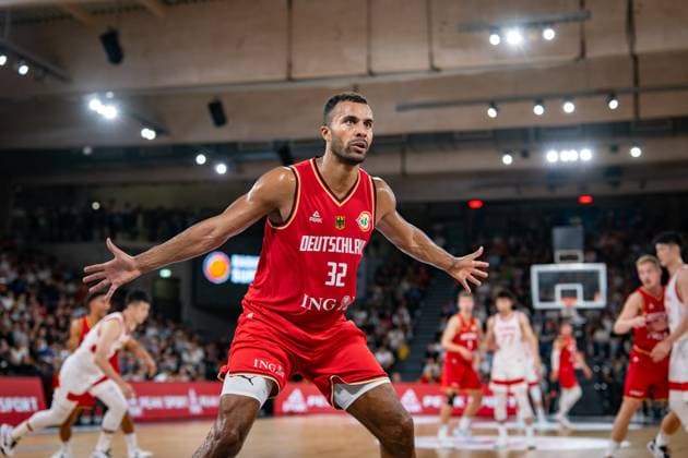 Basketball Hamburg 12 08 2023 DBB national men team international match test match Supercup Germany GER China CHN Johannes Thiemann Germany, No 32