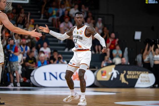 Basketball Hamburg 13 08 2023 DBB national men team international match test match Supercup Germany GER Canada CAN Dennis Schröder Schroeder Germany, No 17 Schröder Schroder