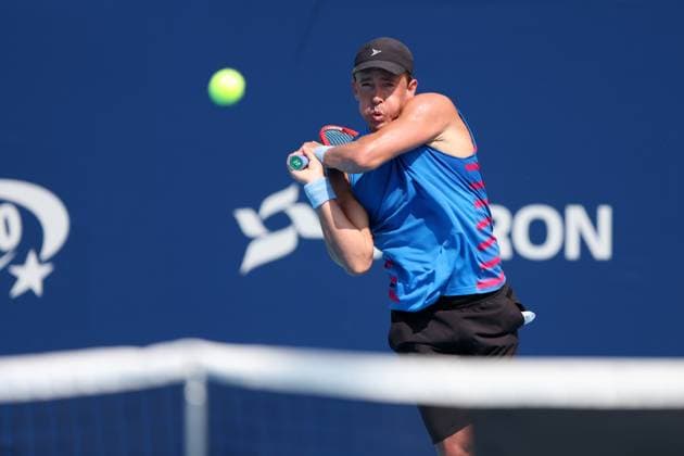 KOZERKI 14.08.2023 TURNIEJ ATP, Tennis Herren 100 LOTTO KOZERKI OPEN --- TENNIS ATP CHALLENGER TOUR 100 RUBIN STATHAM FOT. PIOTR KUCZA FOTOPYK NEWSPIX.PL --- Newspix.pl  230814PYK0034