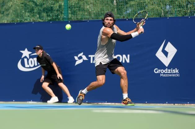 KOZERKI 14.08.2023 TURNIEJ ATP, Tennis Herren 100 LOTTO KOZERKI OPEN --- TENNIS ATP CHALLENGER TOUR 100 AKIRA SANTILLAN FOT. PIOTR KUCZA FOTOPYK NEWSPIX.PL --- Newspix.pl  230814PYK0070
