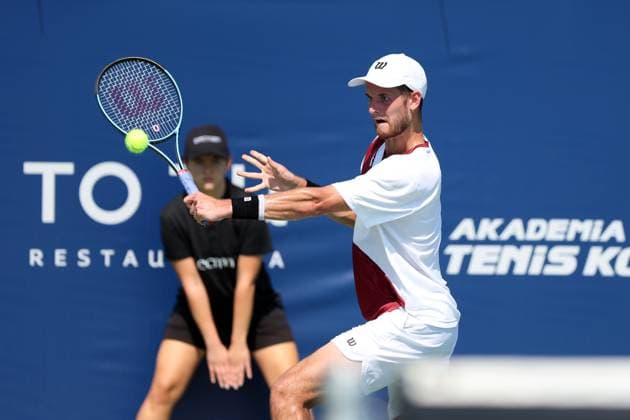 KOZERKI 14.08.2023 TURNIEJ ATP, Tennis Herren 100 LOTTO KOZERKI OPEN --- TENNIS ATP CHALLENGER TOUR 100 MATS ROSENKRANZ FOT. PIOTR KUCZA FOTOPYK NEWSPIX.PL --- Newspix.pl  230814PYK0117